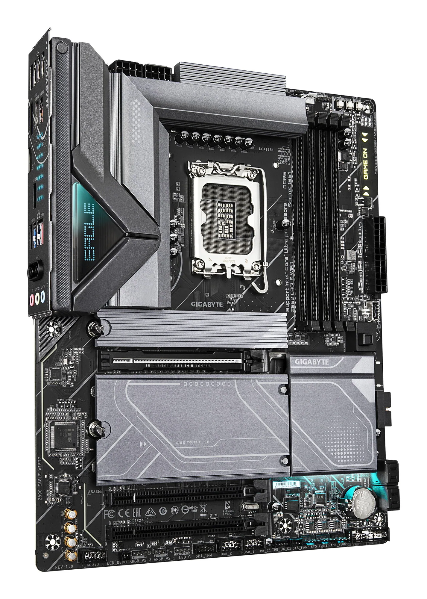GIGABYTE Z890 EAGLE WIFI7 Mainboard - Unterstützt Intel Core Ultra (Serie 2) CPUs, 14+1+2 Phasen VRM, bis zu 8800MHz DDR5 (OC), 1xPCIe 5.0 + 3xPCIe 4.0, Wi-Fi 7, 2.5GbE LAN, USB 4 – Bild 3