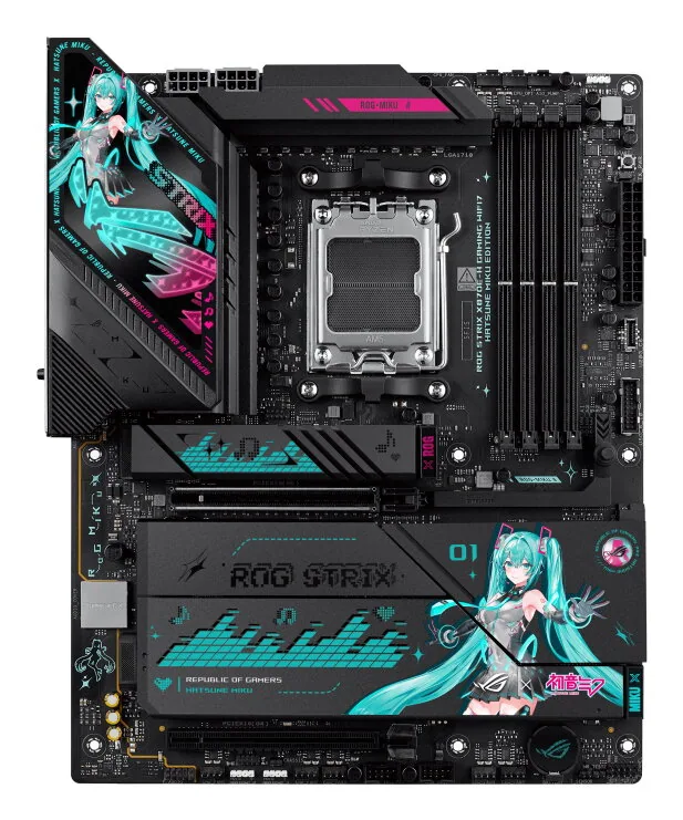 ASUS ROG STRIX X870E-H Gaming WIFI7 HATSUNE MIKU Edition AMD X870E Sockel AM5 ATX – Bild 1