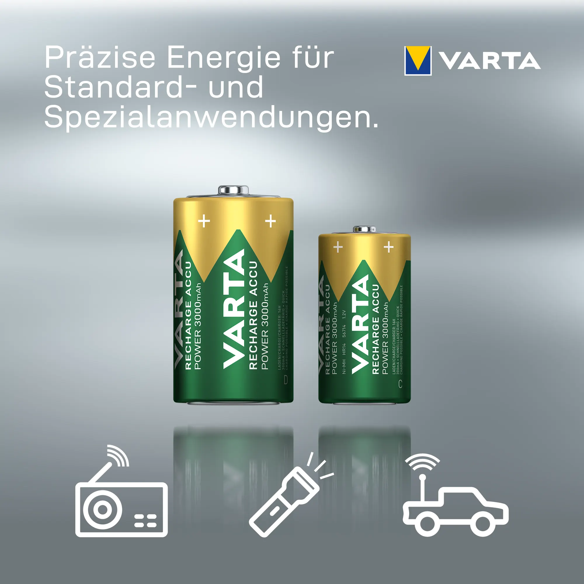 Varta Akku RECHARGE Power D HR20 3000 mAh NEU 2 Stück