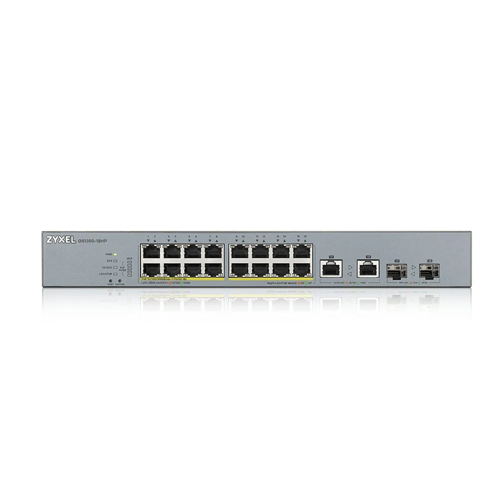 Zyxel GS1350-18HP-EU0101F Netzwerk-Switch Managed L2 Gigabit Ethernet (10/100/1000) Power over Ethernet (PoE) Grau – Bild 2