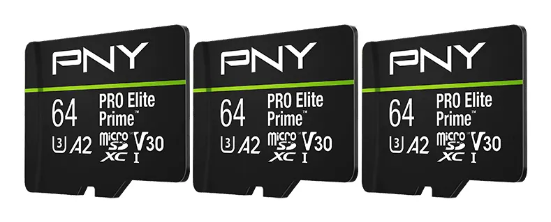 SD MicroSD XC Card 64 GB PNY Pro Elite Prime Triple Pack
