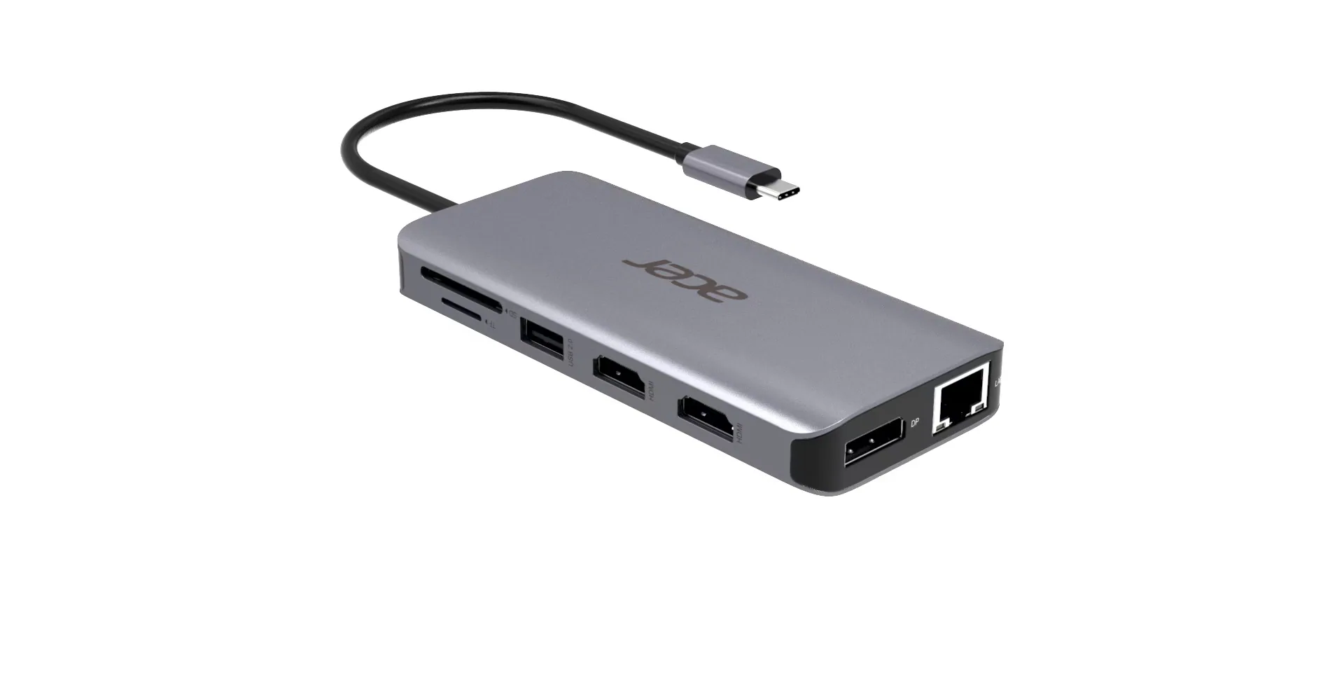Acer 12-in-1 Type-C Dongle Kabelgebunden USB 3.2 Gen 1 (3.1 Gen 1) Type-C Silber – Bild 3