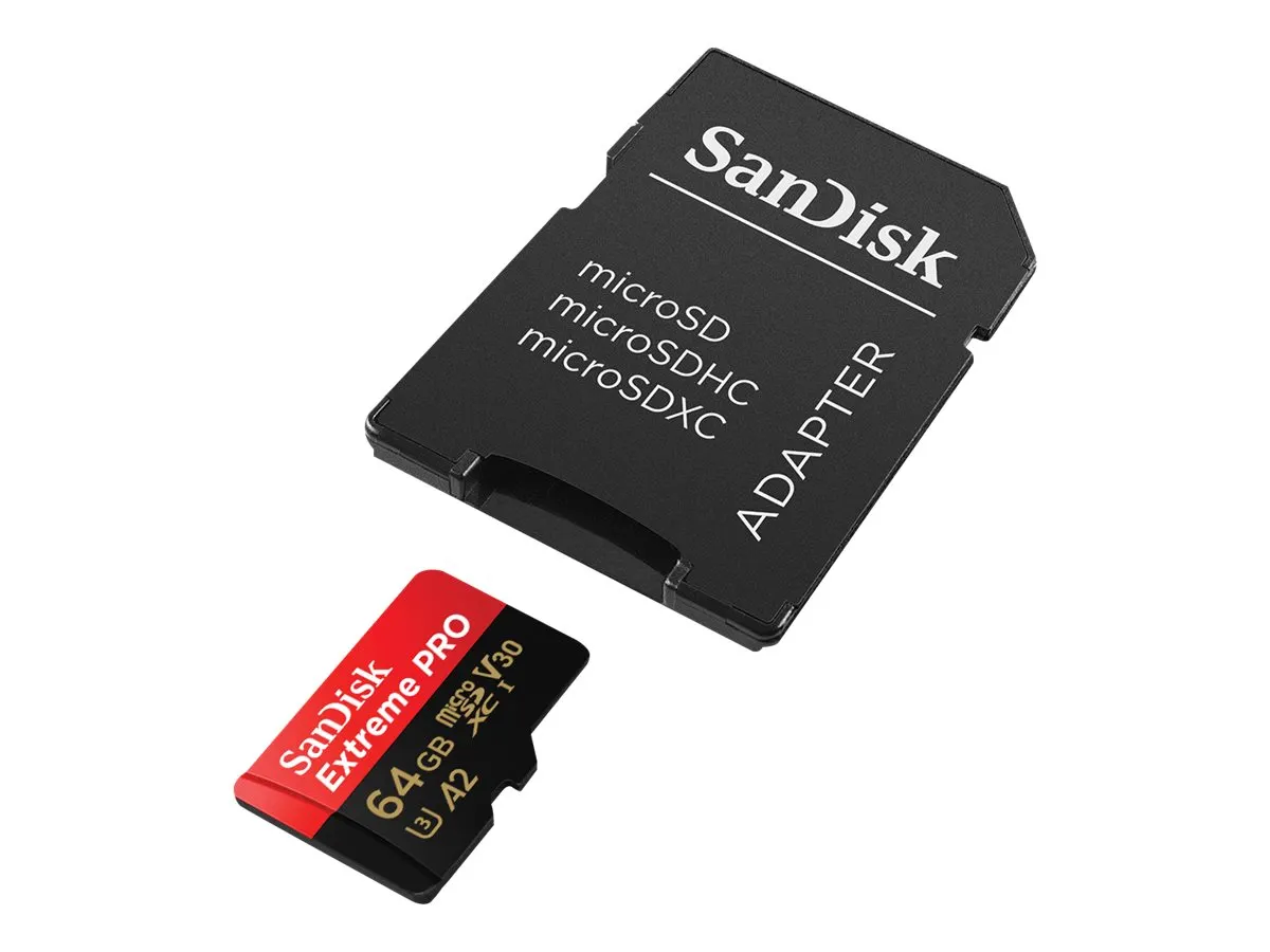 SD MicroSD Card 64 GB SanDisk Extreme Pro SDXC inkl. Adapter