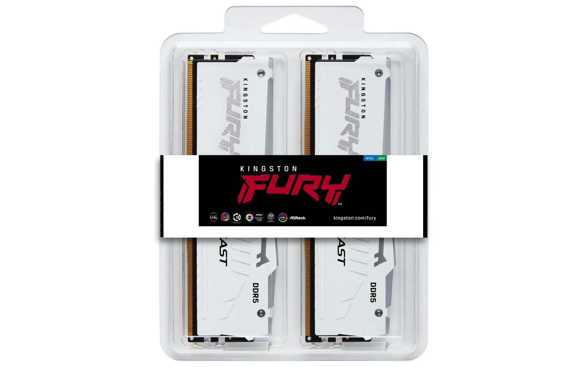 Kingston Technology FURY Beast 128 GB 5200 MT/s DDR5 CL40 DIMM (4er-Kit) White RGB XMP – Bild 5
