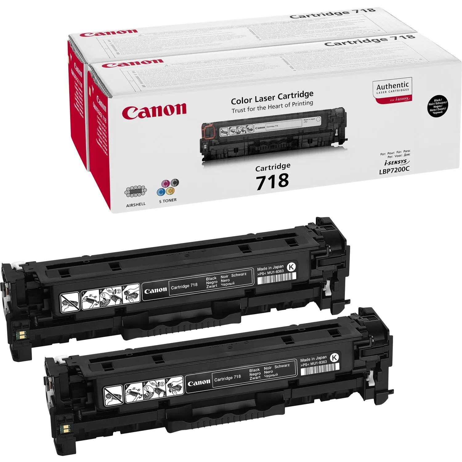 Canon CRG-718 Bk VP Tonerkartusche 2 Stück(e) Original Schwarz – Bild 1