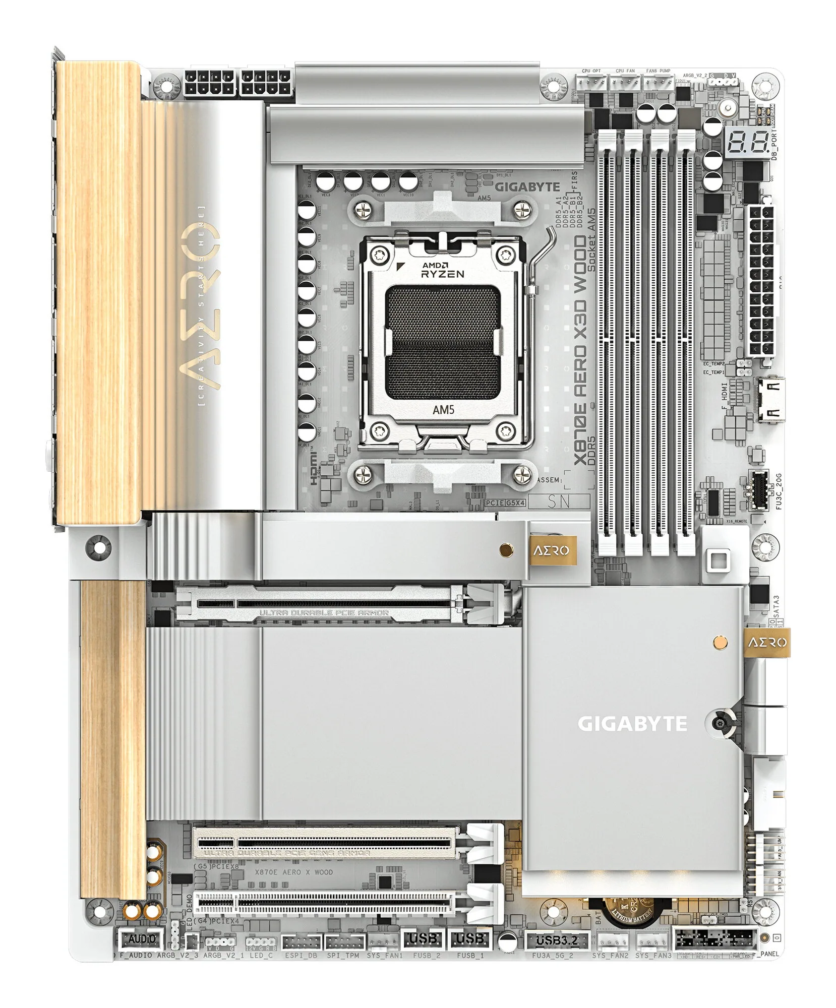GIGABYTE X870E AERO X3D WOOD Mainboard – Bild 2