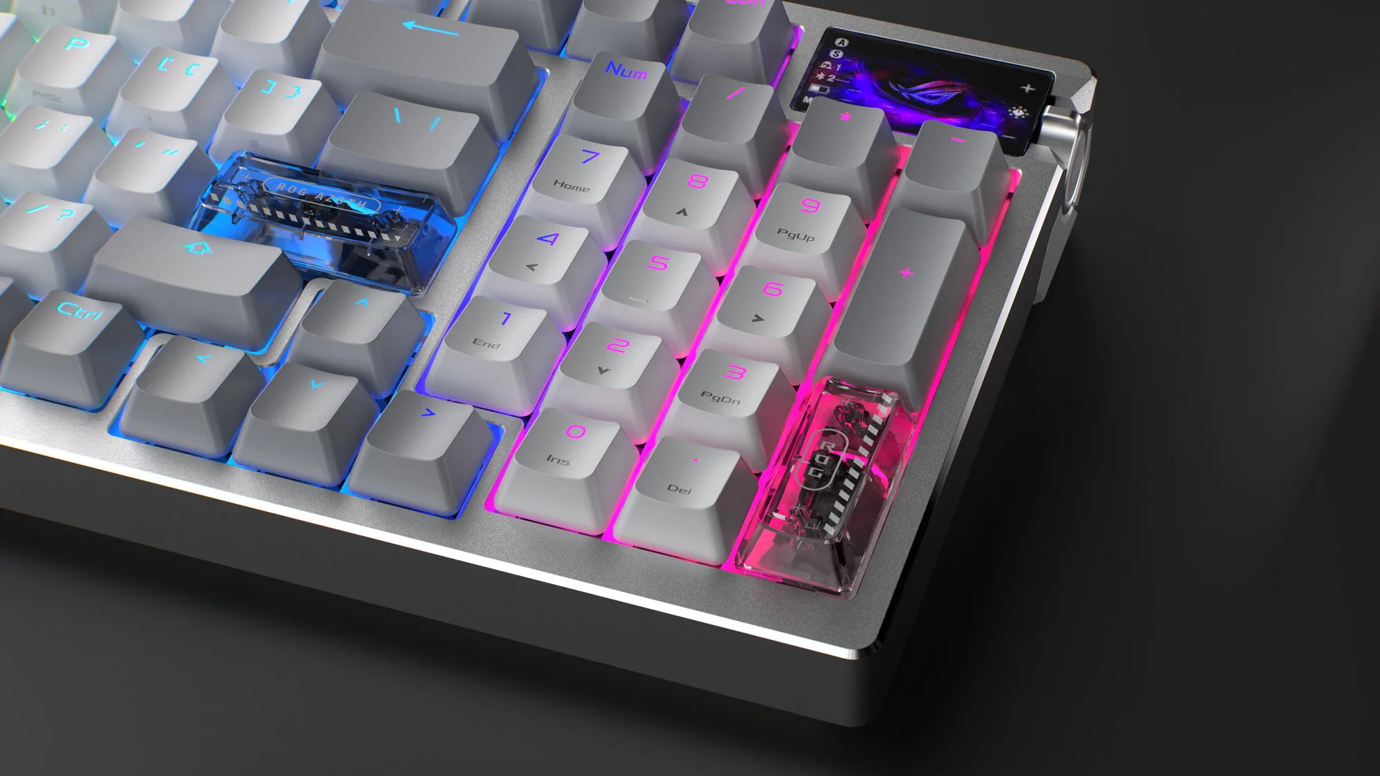 ASUS ROG Azoth 96 HE Tastatur Gaming USB + RF Wireless + Bluetooth QWERTZ Deutsch Weiß – Bild 5