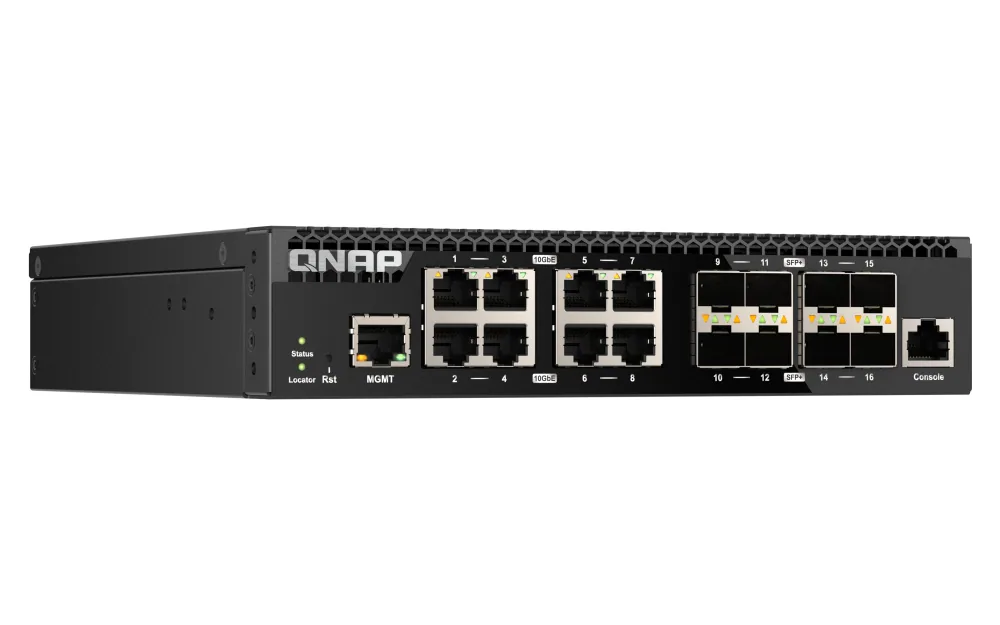 QNAP QSW-M3216R-8S8T Netzwerk-Switch Managed L2/L3 10G Ethernet (100/1000/10000) 1U Schwarz – Bild 2