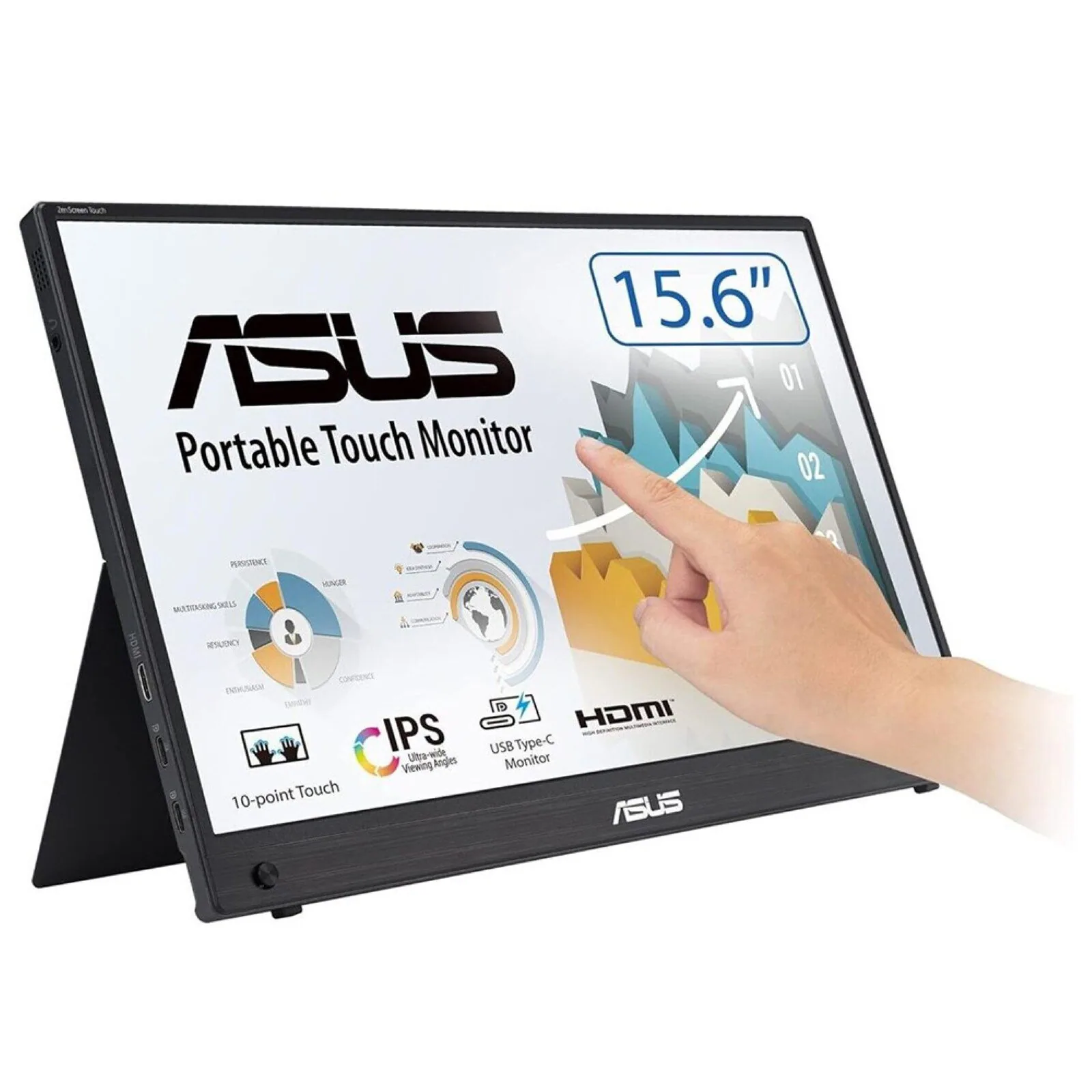 ASUS ZenScreen MB16AHT Computerbildschirm 39,6 cm (15.6") 1920 x 1080 Pixel Full HD Touchscreen Schwarz – Bild 1
