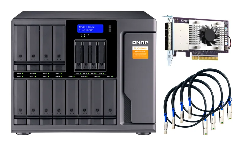 QNAP TL-D1600S Speicherlaufwerksgehäuse HDD / SSD-Gehäuse Schwarz, Grau 2.5/3.5" – Bild 2