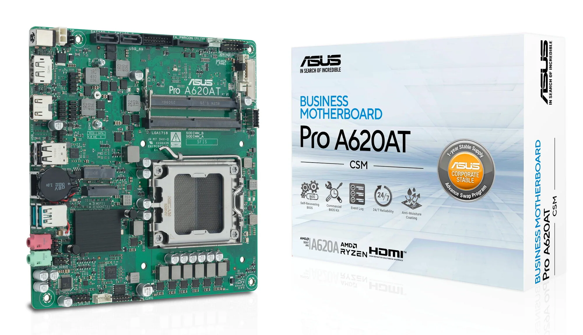 ASUS Pro A620AT-CSM AMD A620A Sockel AM5 Thin Mini ITX – Bild 2