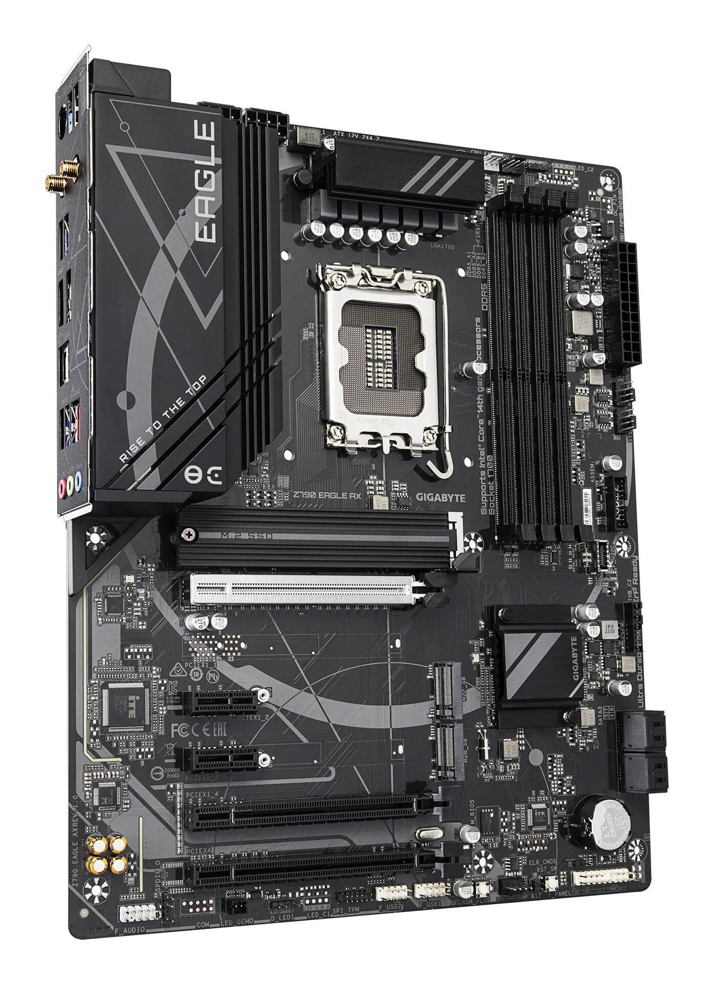 GIGABYTE Z790 EAGLE AX Motherboard - Unterstützt Intel Core 14. Generation CPUs, 12+1+1 Phasen Digital VRM, bis zu 7600MHz DDR5 (OC), 3xPCIe 4.0 M.2, Wi-Fi 6E, 2.5GbE LAN, USB 3.2 Gen 2 – Bild 3