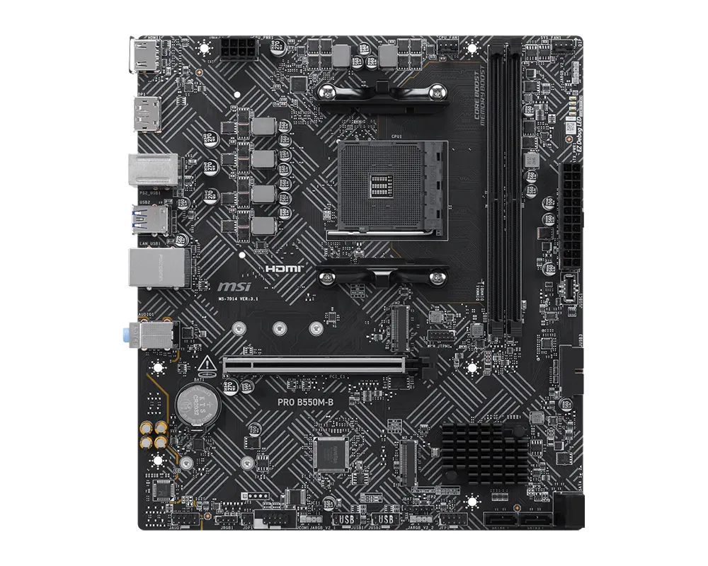 MSI PRO B550M-B Motherboard AMD B550 Sockel AM4 micro ATX – Bild 1