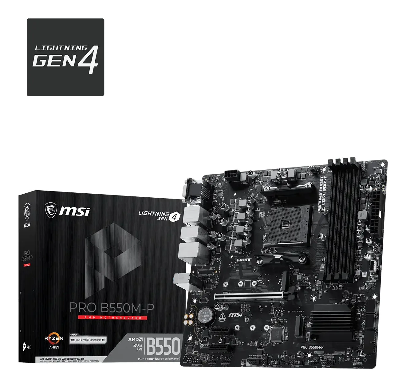 MSI PRO B550M-P Motherboard AMD B550 Sockel AM4 ATX – Bild 1
