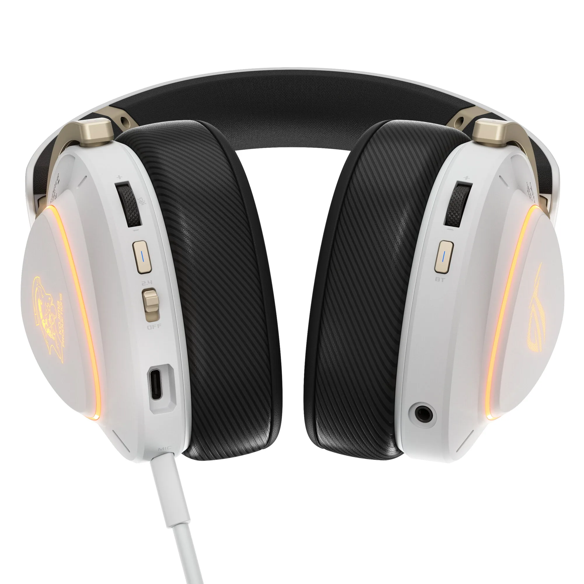 ASUS ROG Delta II-KJP Kopfhörer Verkabelt & Kabellos Kopfband Gaming Bluetooth Schwarz, Weiß – Bild 4