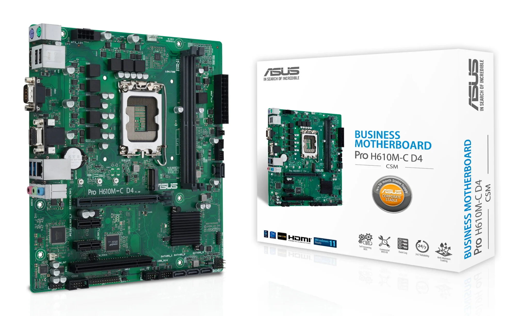 ASUS PRO H610M-C D4-CSM Intel H610 LGA 1700 micro ATX – Bild 1