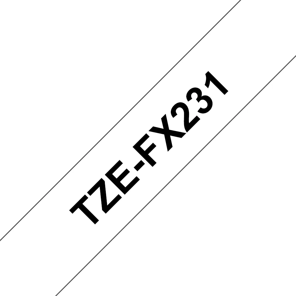 Brother TZE-FX231 Etiketten erstellendes Band Schwarz auf weiss TZ – Bild 1