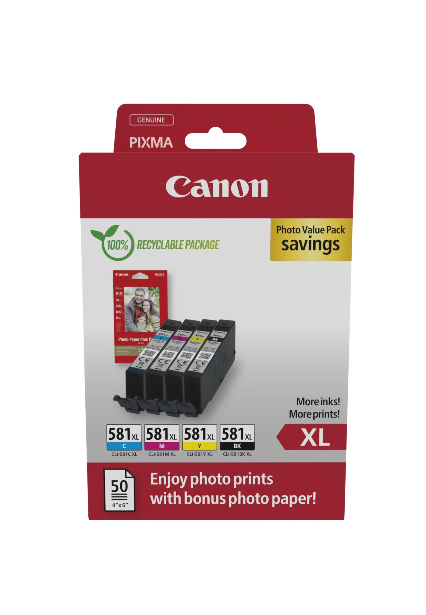 Canon CLI-581XL BK/C/M/Y Photo Value Pack – Bild 1