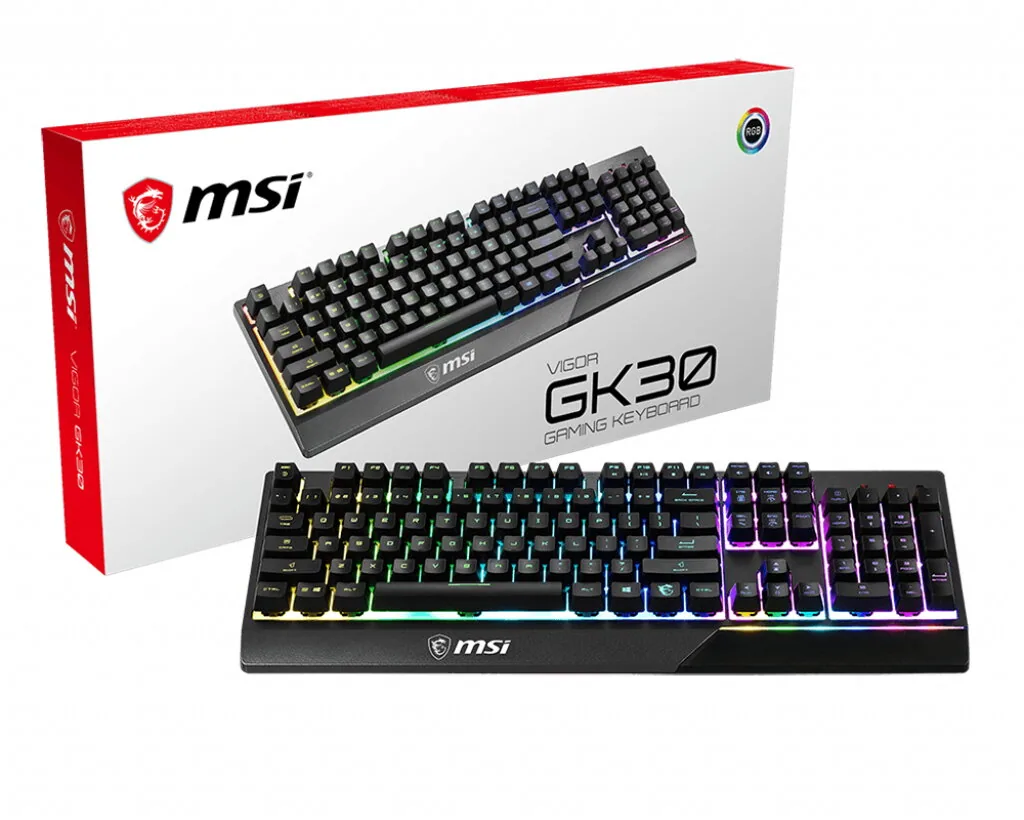 MSI Vigor GK30 Tastatur Gaming USB QWERTZ Deutsch Schwarz – Bild 1