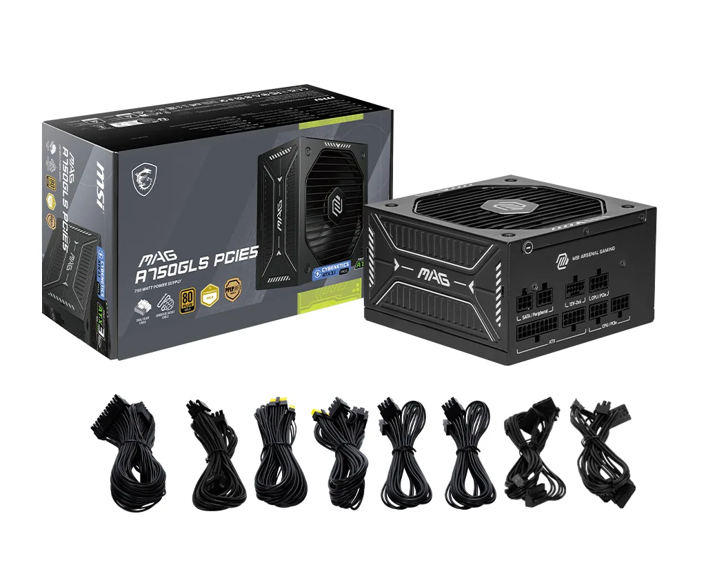 MSI MAG A750GLS PCIE5 Netzteil 750 W 24-pin ATX ATX Schwarz – Bild 5
