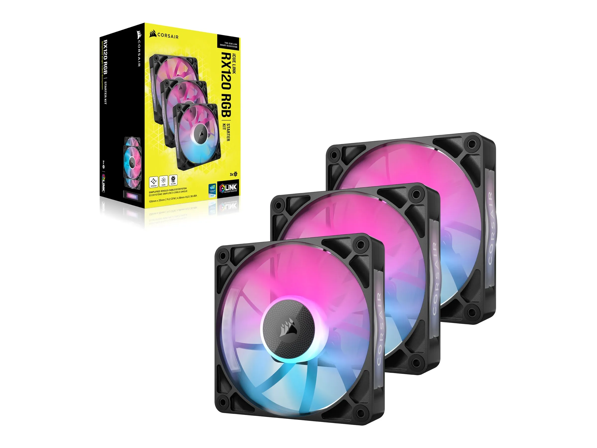 Corsair Lüfter 120*120*25 RX120 RGB iCUE Link Triple Kit