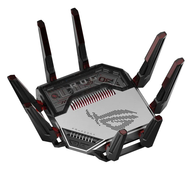 ASUS ROG Rapture GT-BN98 WLAN-Router 10 Gigabit Ethernet Quad-band (2.4 GHz / 5 GHz-1 / 5 GHz-2 / 6 GHz) Schwarz, Weiß – Bild 3