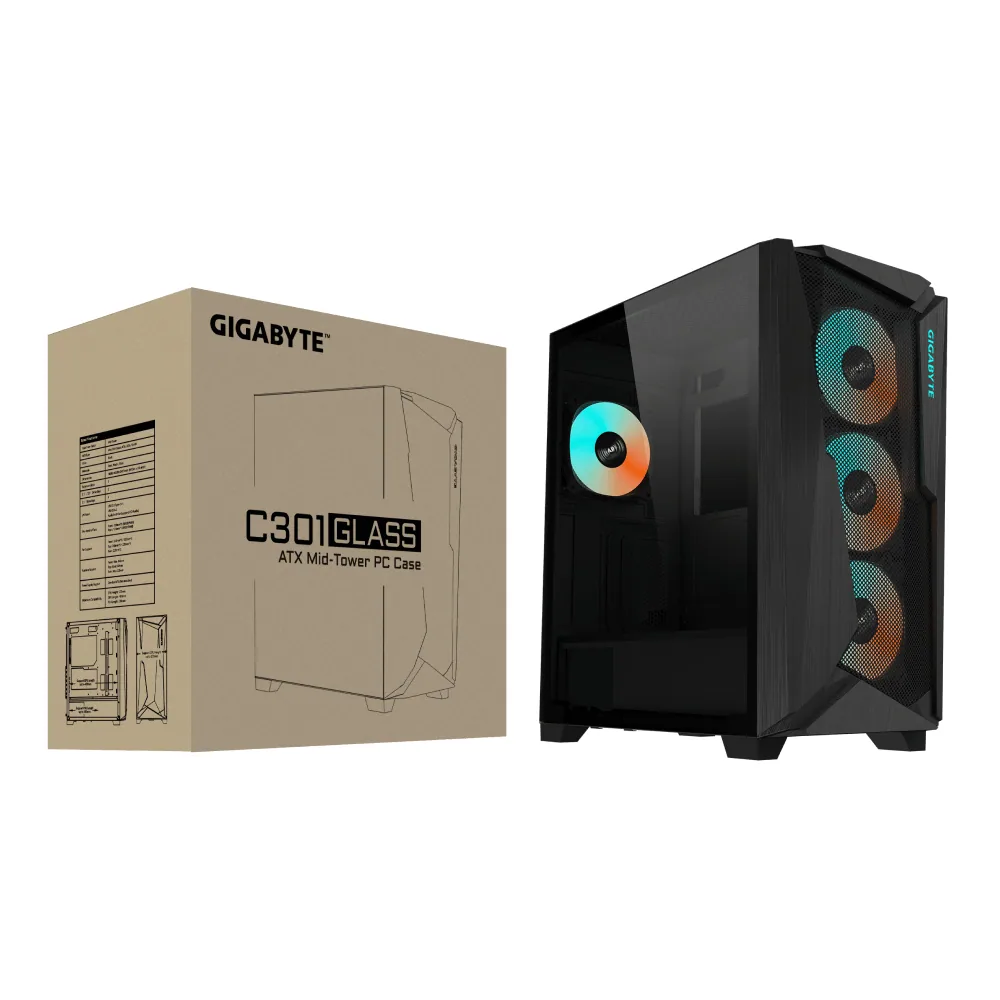 GIGABYTE C301 GLASS Midi Tower Schwarz – Bild 5