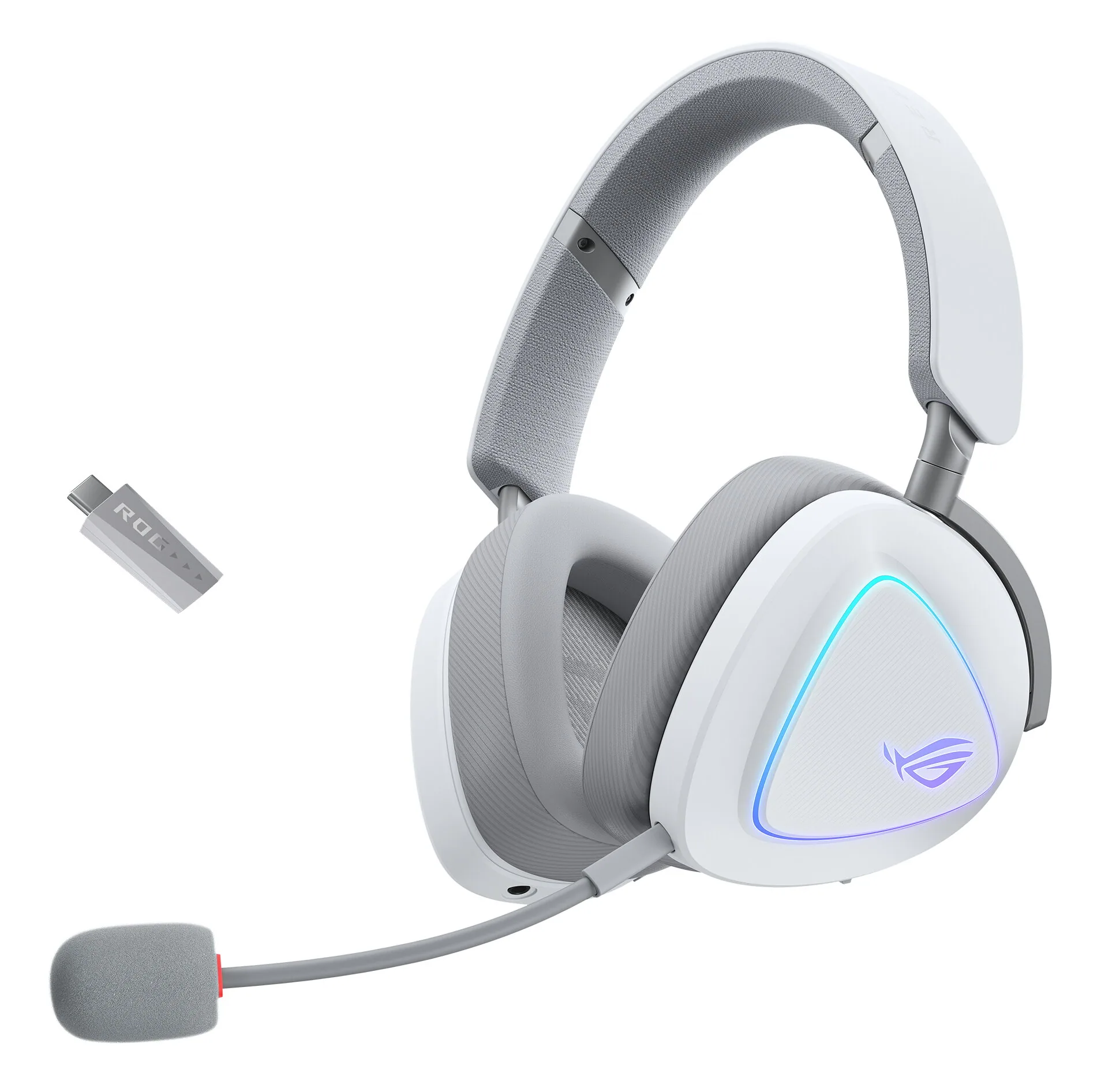 ASUS ROG Delta II Kopfhörer Verkabelt & Kabellos Kopfband Gaming USB Typ-C Bluetooth Weiß – Bild 1