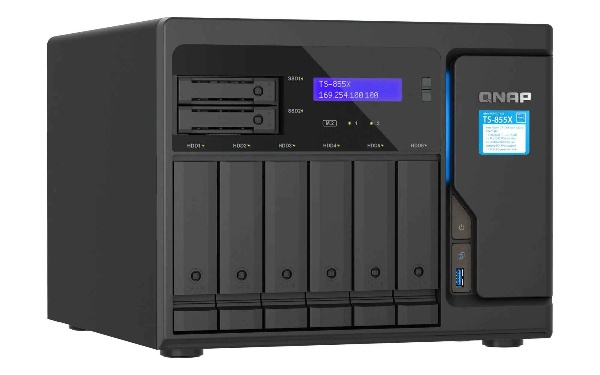 QNAP TS-855X SAN Tower Intel Atom® C5125 8 GB DDR4 0 TB QNAP QTS Schwarz – Bild 3
