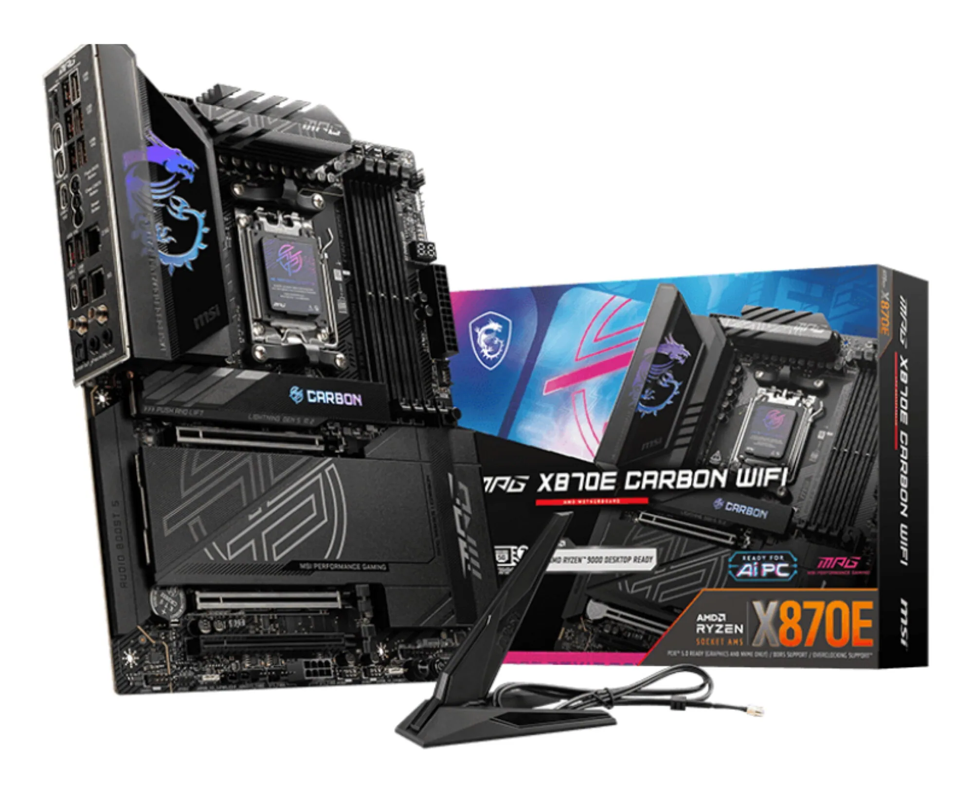 MSI MPG X870E CARBON WIFI Motherboard AMD X870E Sockel AM5 ATX – Bild 1