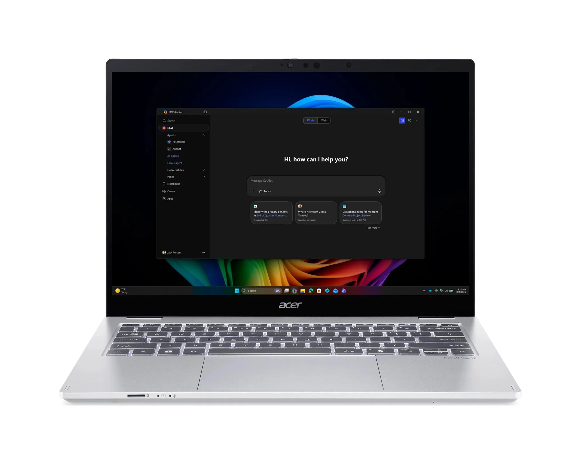 Acer TravelMate P4 Spin 14 AI TMP414RN-56-TCO-578L Intel Core Ultra 5 325 Hybrid (2-in-1) 35,6 cm (14") Touchscreen WUXGA 16 GB DDR5-SDRAM 512 GB SSD Wi-Fi 7 (802.11be) Windows 11 Pro Silber – Bild 1