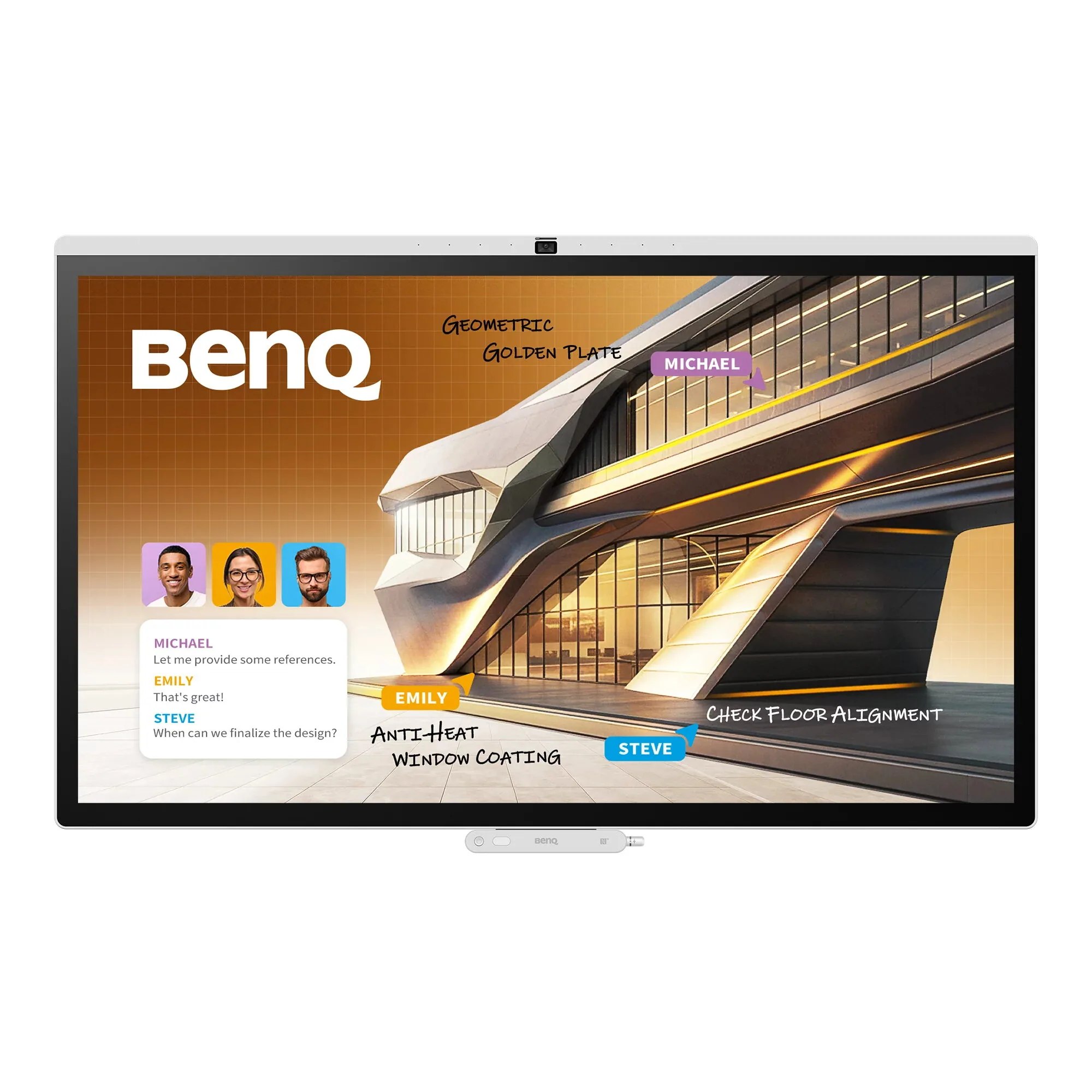 BenQ CP7505 Interaktives Whiteboard 190,5 cm (75") 3840 x 2160 Pixel Touchscreen Weiß – Bild 1