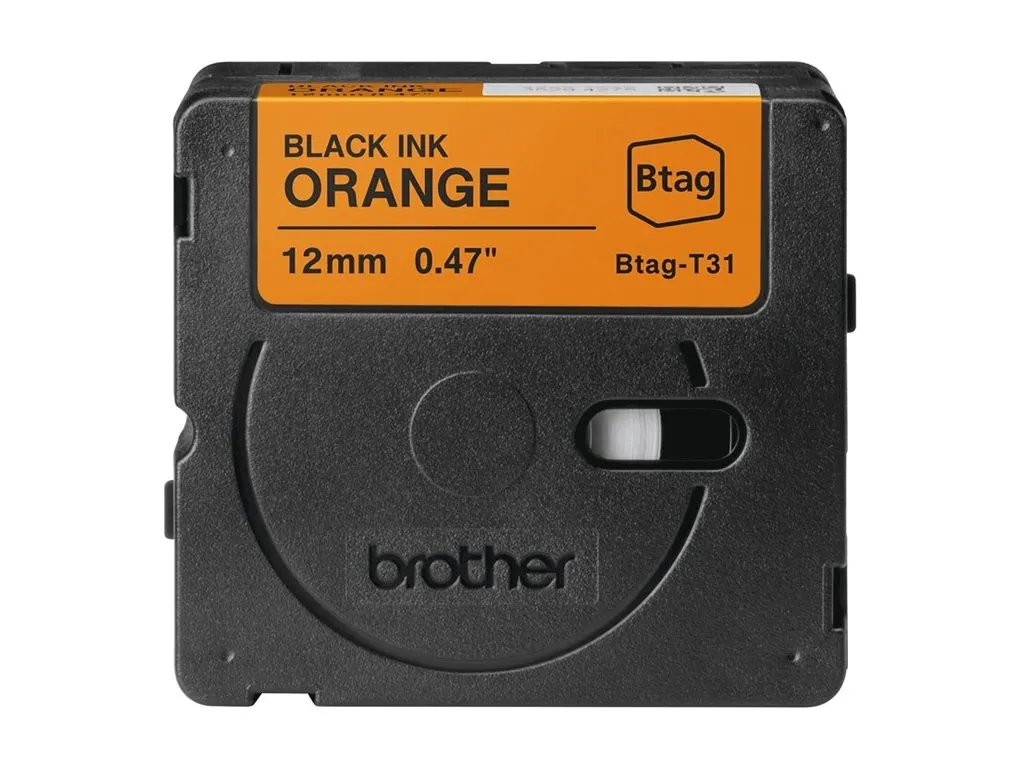 Schriftband Brother 12mmx4m schwarz/orange BTAG-T31