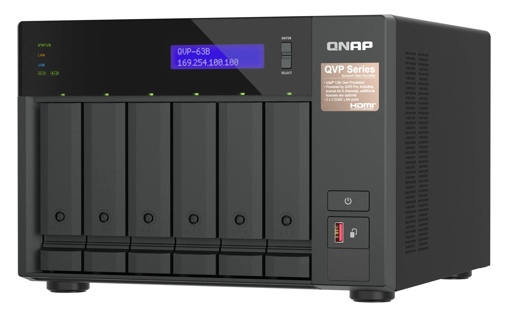 QNAP QVP-63B NAS & Speicherserver Tower Intel® Core™ i3 16 GB DDR4 0 TB Schwarz – Bild 3