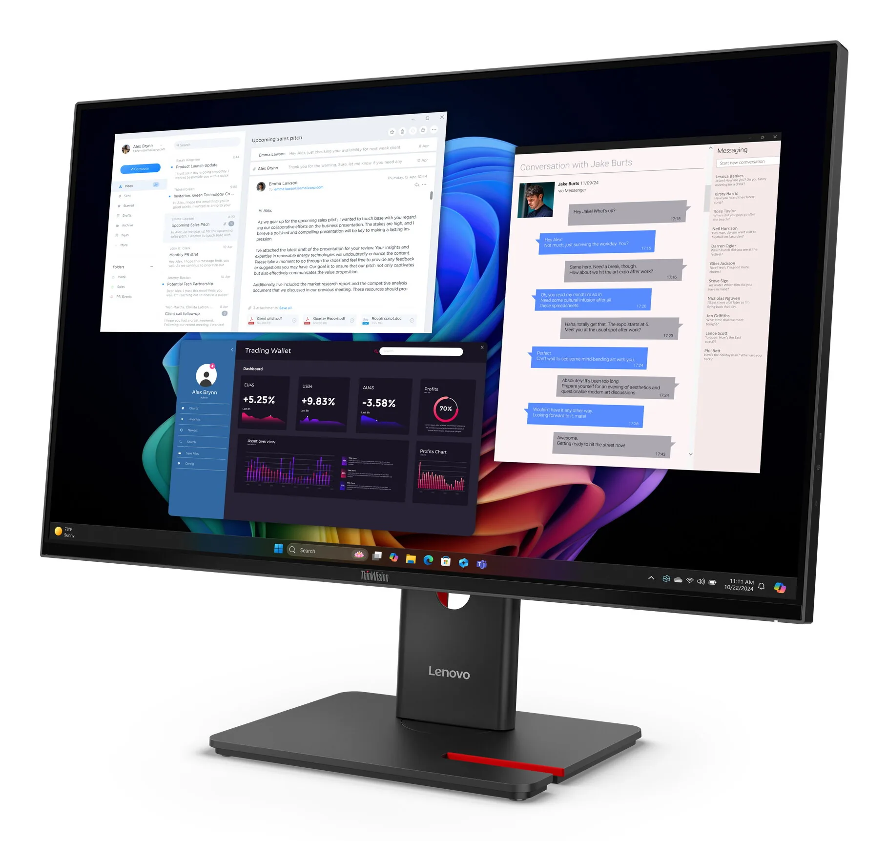Lenovo ThinkVision T27UD-40 Monitor – Bild 3