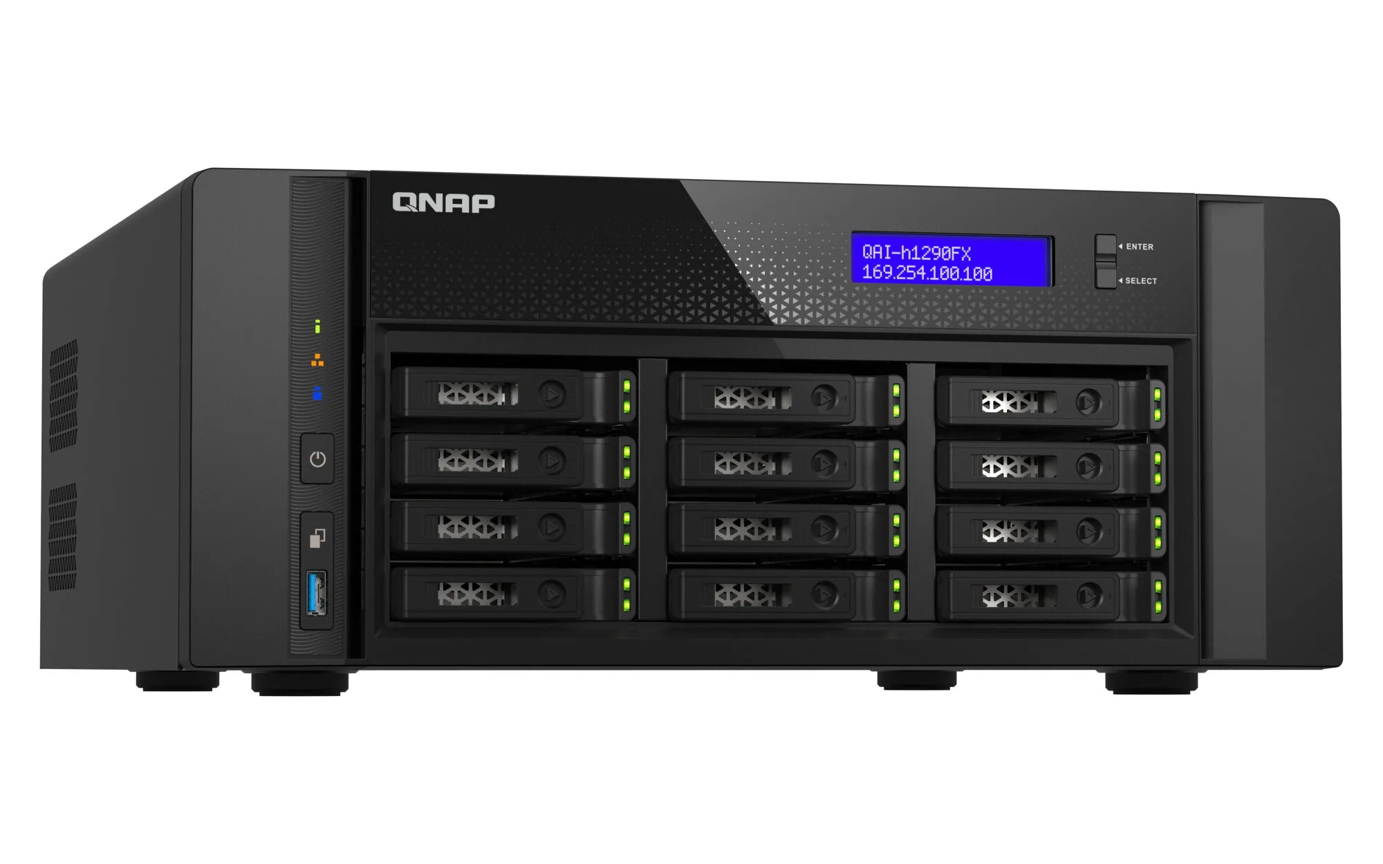 QNAP QAI-h1290FX NAS Tower EPYC 7302P 128 GB DDR4 0 TB QuTS hero Schwarz – Bild 2