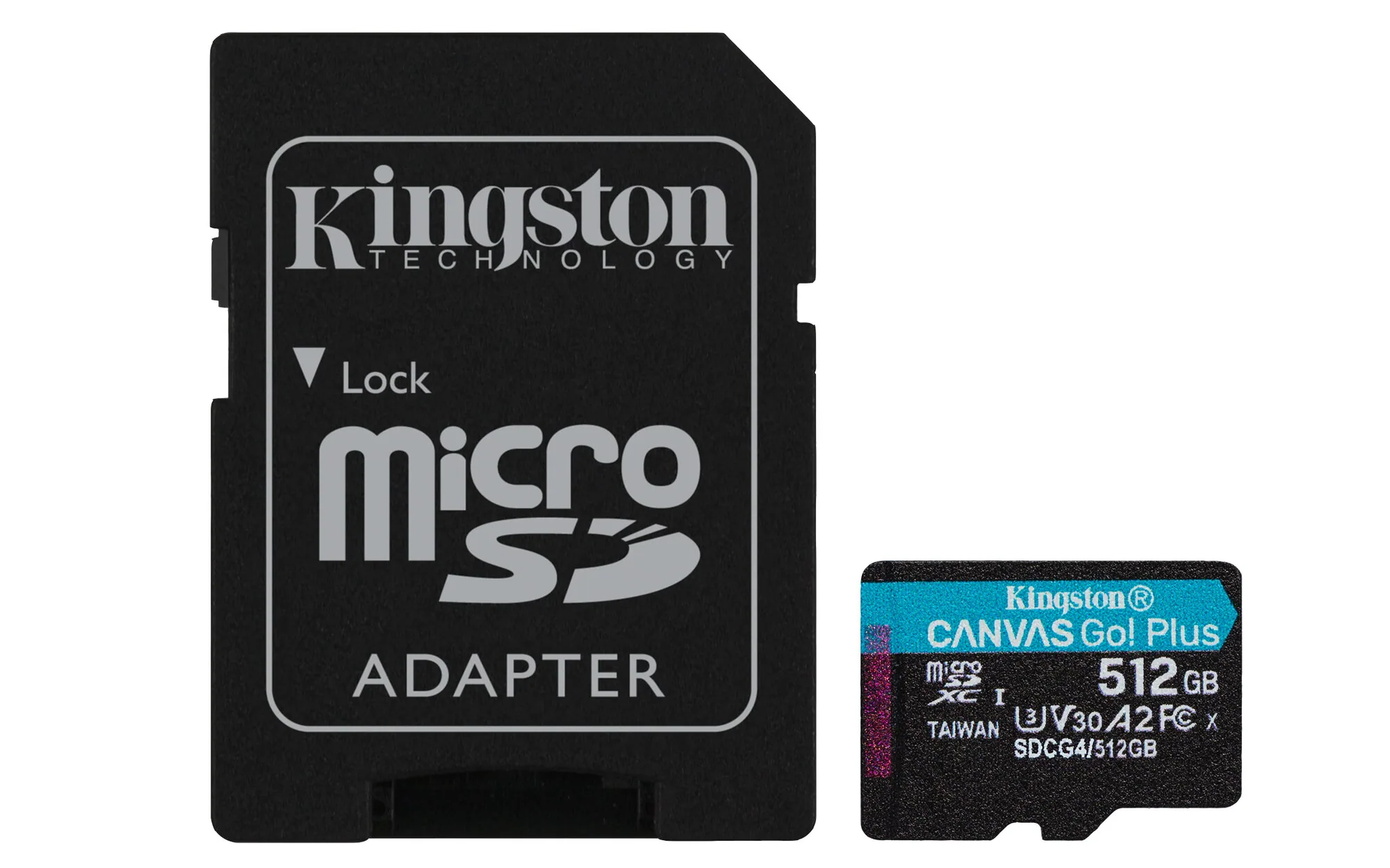 Kingston Technology 512GB microSDXC Canvas Go Plus Gen4 200 MB/s A2 U3 V30-Karte + Adapter – Bild 1