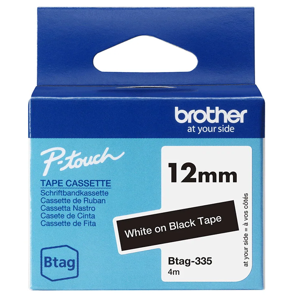 Brother BTAG-335 Etiketten erstellendes Band Weiss auf Schwarz – Bild 5