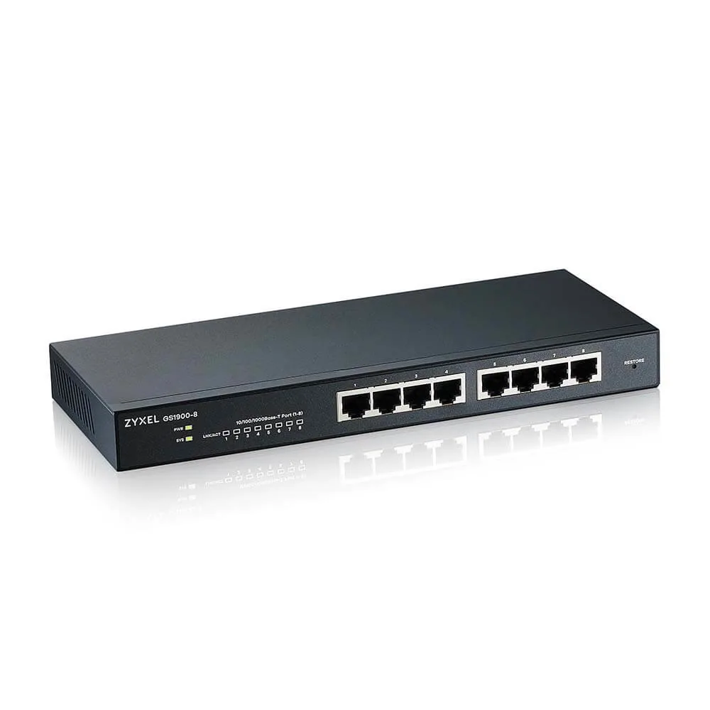 Zyxel GS1900-8 Managed L2 Gigabit Ethernet (10/100/1000) Schwarz – Bild 2