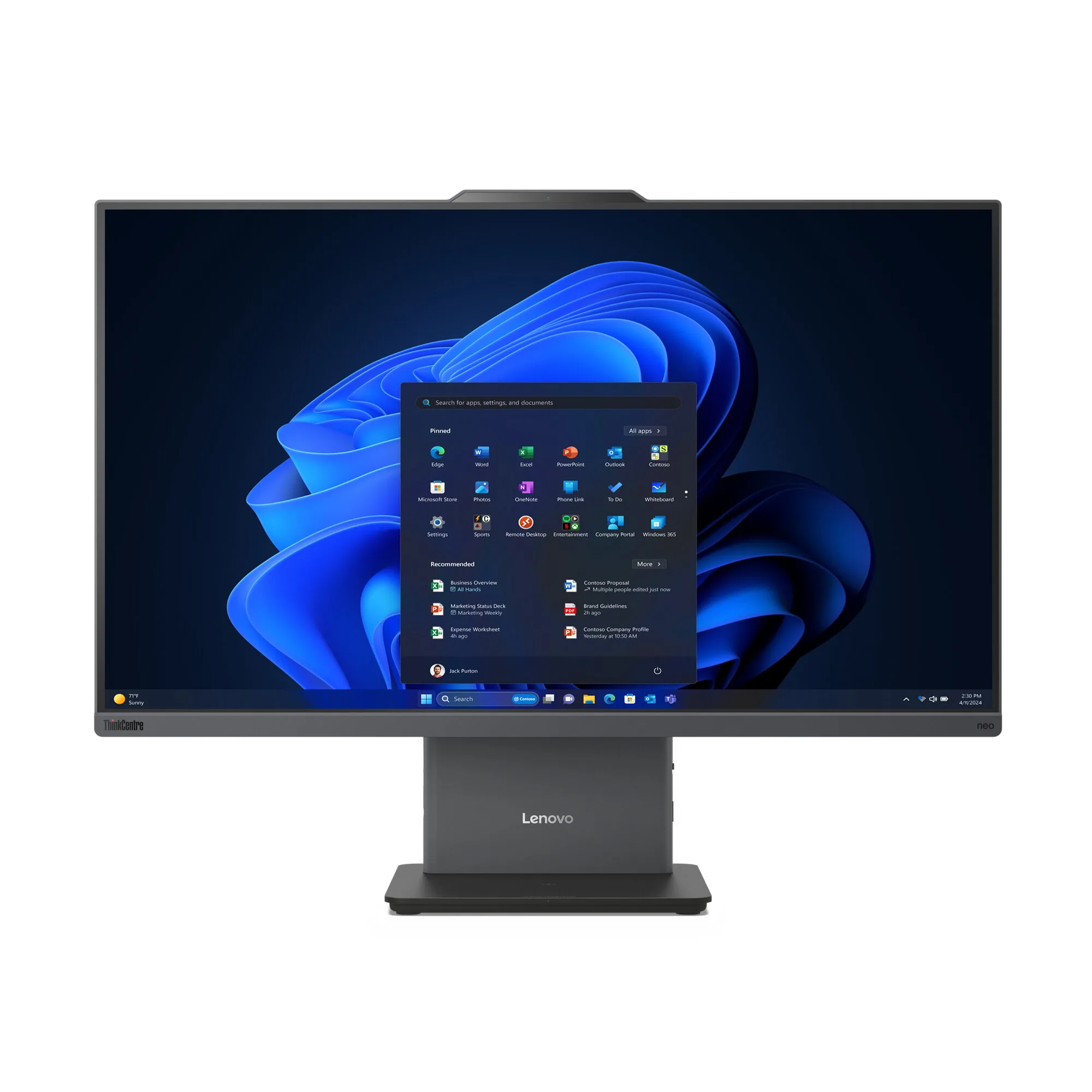 Lenovo ThinkCentre neo 55a 24 Gen 6 AMD Ryzen™ 5 220 60,5 cm (23.8") 1920 x 1080 Pixel All-in-One-PC 8 GB DDR5-SDRAM 512 – Bild 1