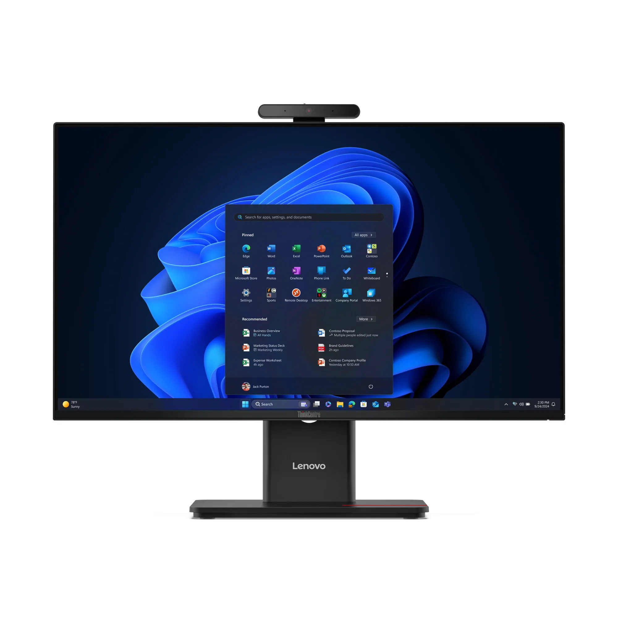 Lenovo ThinkCentre M70a Gen 6 Intel Core Ultra 7 265T 60,5 cm (23.8") 1920 x 1080 Pixel All-in-One-PC 16 GB DDR5-SDRAM – Bild 1