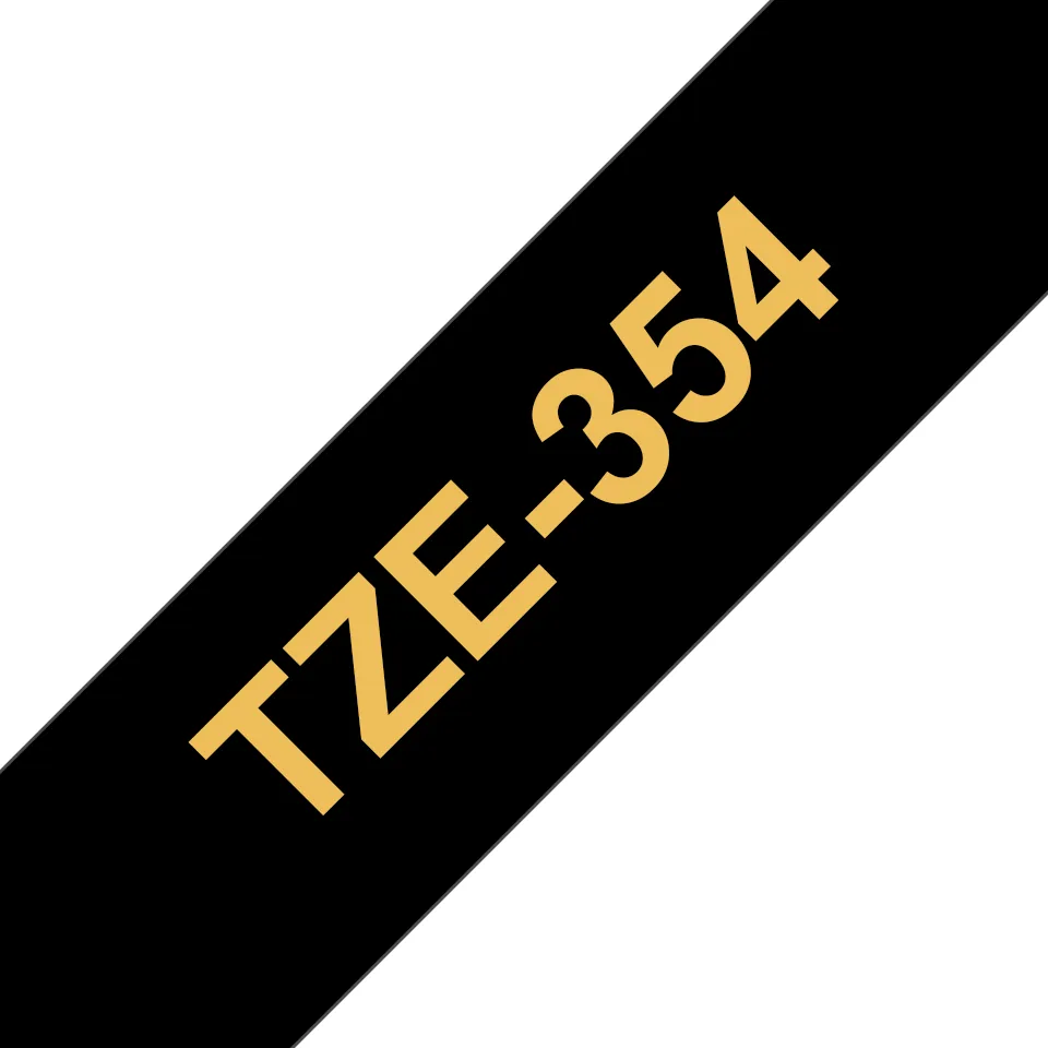 Brother TZE-354 Etiketten erstellendes Band Gold auf Schwarz – Bild 1