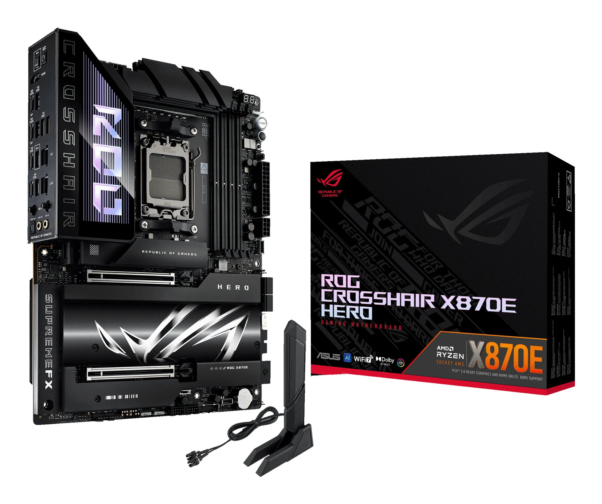 ASUS ROG CROSSHAIR X870E HERO AMD X870E Sockel AM5 ATX – Bild 1