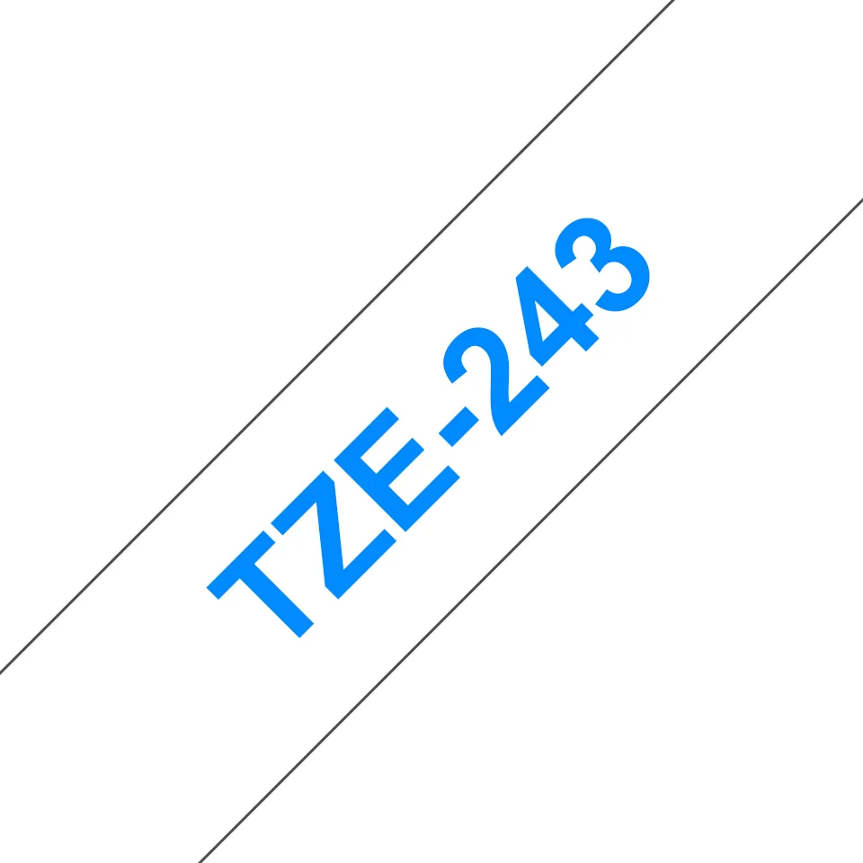 Brother TZE-243 Etiketten erstellendes Band Blau auf weiss – Bild 1