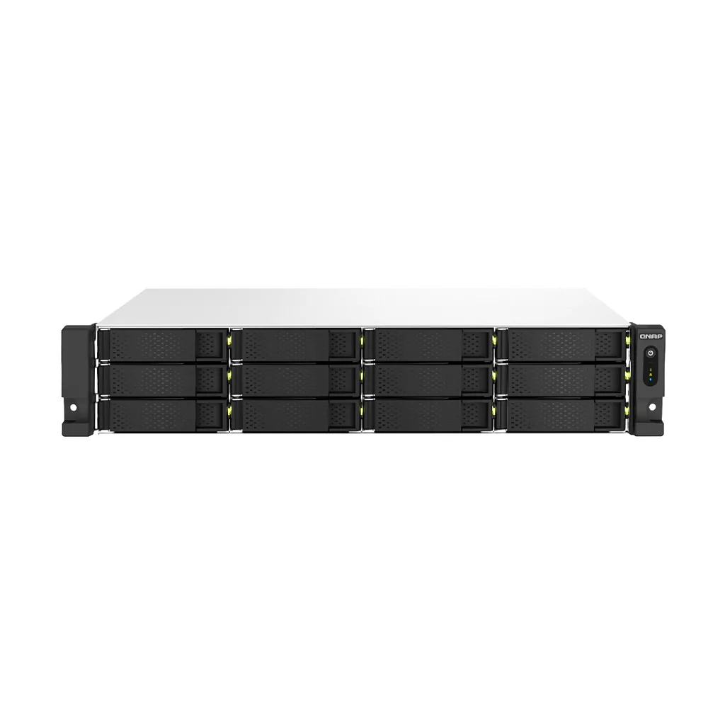 QNAP TS-1264U-RP NAS Rack (2U) Intel® Celeron® 8 GB DDR4 0 TB QNAP QTS Aluminium, Schwarz – Bild 3