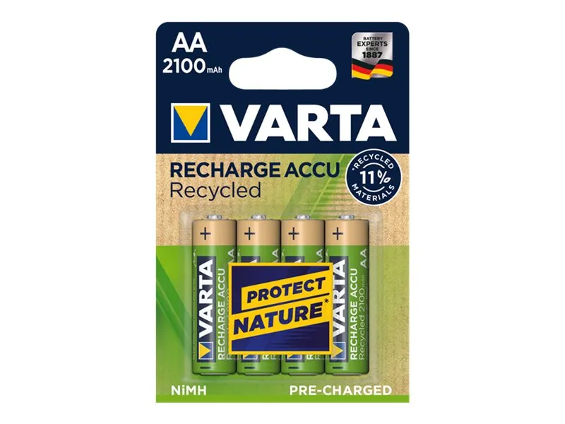 Varta Akku RECHARGE Recycled AA HR6 2100 mAh 4 Stück