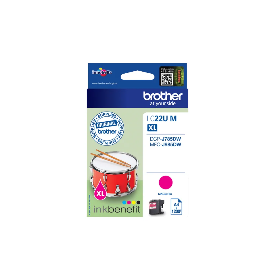 Brother LC22UM Druckerpatrone 1 Stück(e) Original Hohe (XL-) Ausbeute Magenta – Bild 1