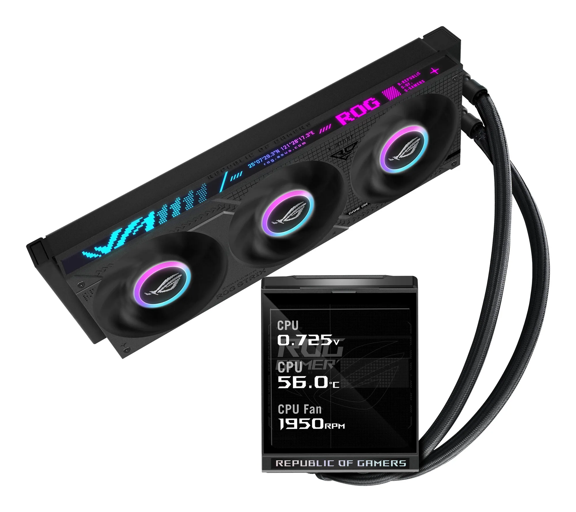 ASUS ROG Strix LC IV 360 ARGB LCD Prozessor All-in-One-Flüssigkeitskühler 12 cm Schwarz – Bild 1