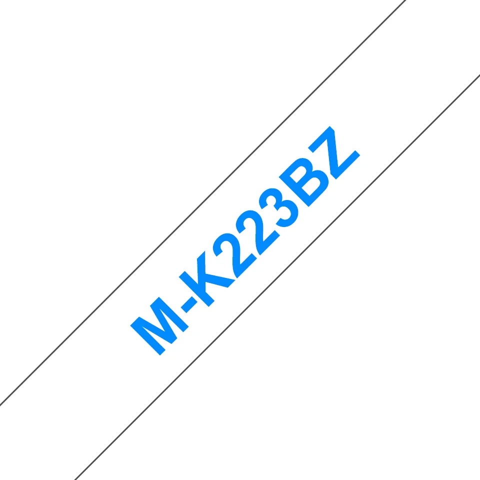 Brother M-K223B Etiketten erstellendes Band Blau auf weiss – Bild 1