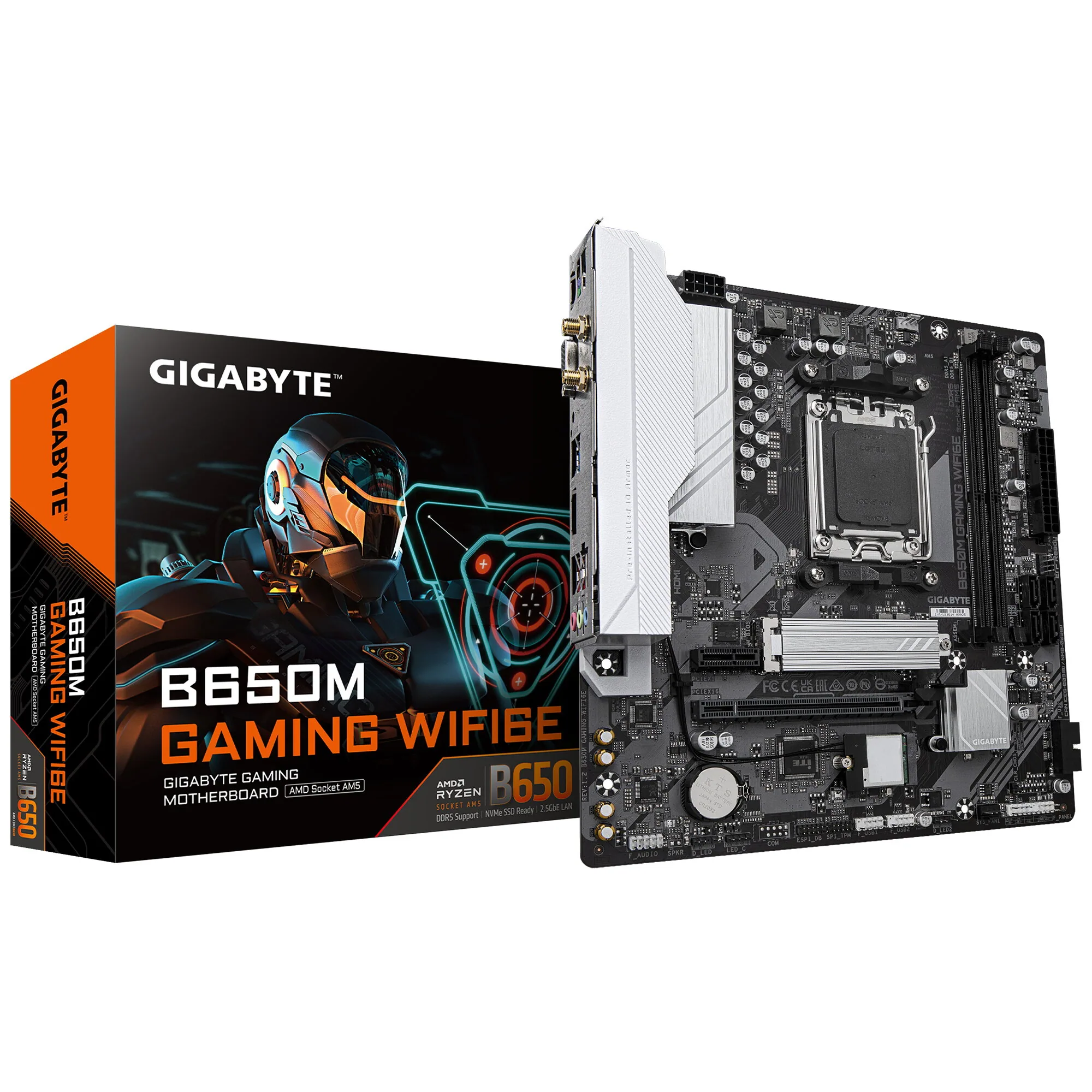 GIGABYTE B650M GAMING WIFI6E Mainboard - AMD Ryzen 9000 Serie CPUs, 5+2+2 Phasen VRM, bis zu 6400 MHz DDR5 (OC), 1xPCIe 4.0 M.2, 2,5 GbE LAN, WIFI 6E, USB 3.2 Gen 1 – Bild 1